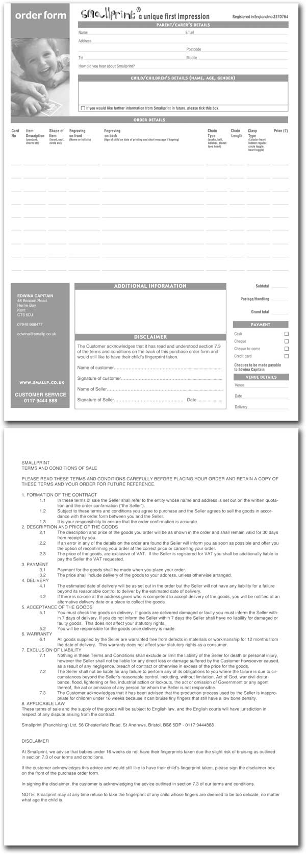 purchase order pads